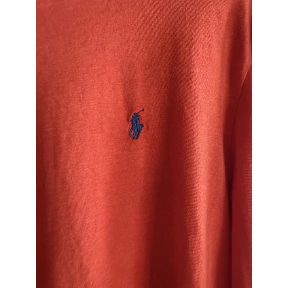 Men's Polo Ralph Lauren Orange‎ Long Sleeve Shirt Size Large